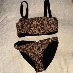 Reversible black/Leopard Print Bikini